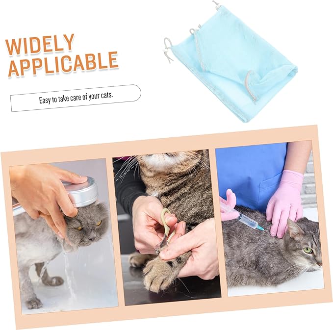Kisangel 1pc Cat Grooming Pouch Scratch Resistant Bath Bag for Cats Multi-Functional Pet Care Bag Easy to Use and Drain