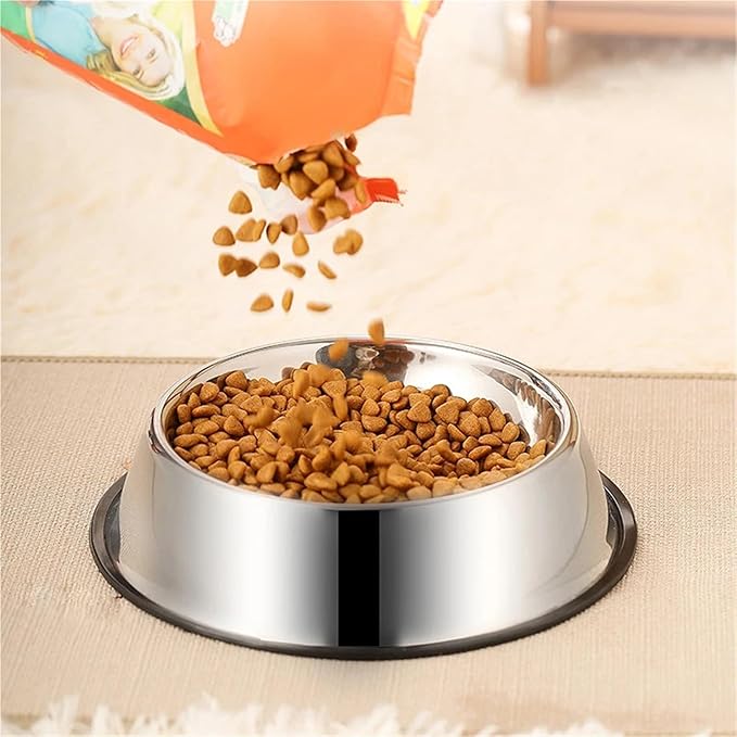 Stainless Steel Pet Dog Bowl Shape Pet Supplies Anti-Tipping Thickened Easy to Clean Non-Slip(175ml)