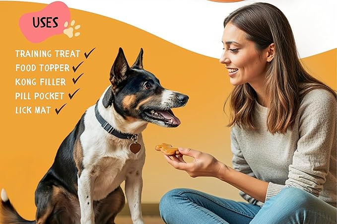 Dog Peanut Butter - All Natural Human Grade - 2 Ingredients (Peanuts & Honey) - Perfect for Pill Pockets, Training Treats and Healthy Food, 12oz Jar, 4oz Pouch & Lick Mat