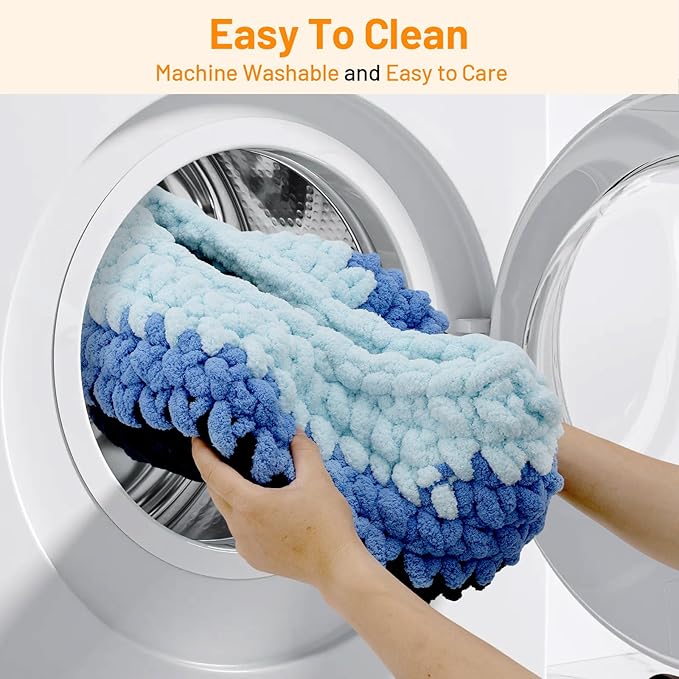 Rondo Cat Nest Handwoven Washable Cat Nest Bed Soft Round Cave House Furniture for Indoor Kitten Cloud Blue