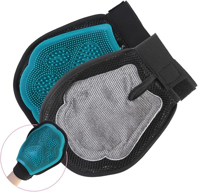 Pet Massaging Deshedding Glove for Dogs Gentle Grooming Glove for Cats Comfortable Padding and Mesh