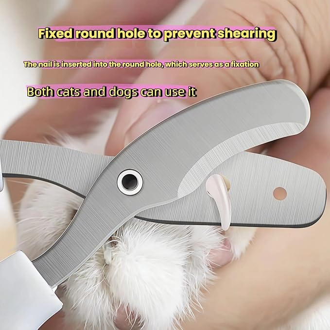 Double-Hole Pet Nail Clipper for Cats & Dogs - Safe Quick Trimmer, Grooming Tool for Small Medium Large Pets, Prevents Overcutting with Positioning Guard & Comfort Grip(Blue)