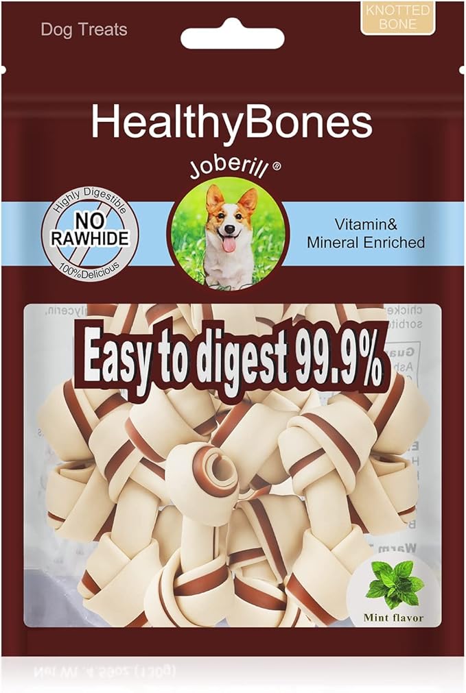 UrbanX HealthyBones Beef Rawhide Free Healthy Mini Chews for Patterdale Terrier and Other Small Terrier Dogs Great Foods for Training Rewards, 7 Count
