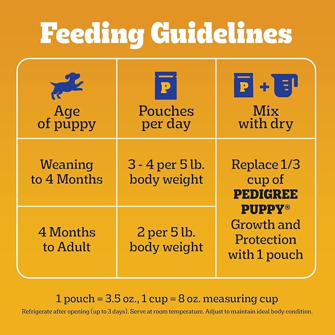Pedigree Puppy Morsels in Sauce Wet Puppy Food with Beef, 3.5 oz Pouch