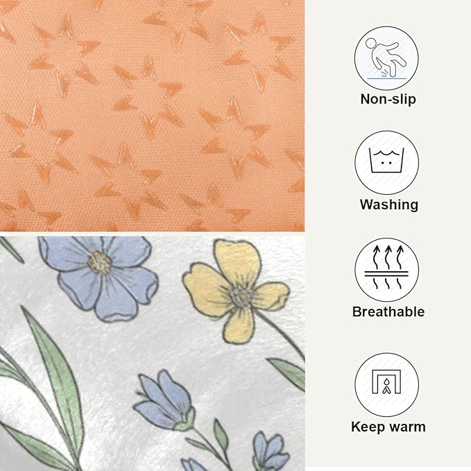 Dog Bed for Crate Washable Pet Sleep Pad, Floral Print Kennel Mat with Non-Slip Bottom, Soft Fluffy Supplies Pet for Dogs and Cats (24x18 inch)