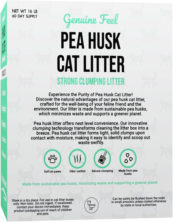 Premium Pea Husk Scented Cat Litter for Happy and Healthy Cats. (Mint Chocolate Chip)(15 lbs)