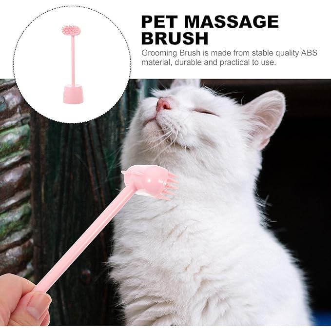 NUOBESTY Cat Grooming Brush Pet Massage Brush for Cats and Dogs, Small Rose Shedding and Scratching Tool for Fur Cleaning and Itch Relief