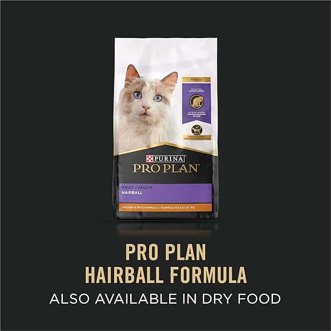 Purina Pro Plan Hairball Control Cat Food Wet Pate, Hairball Ocean Whitefish and Tuna Entree - (Pack of 24) 3 oz. Cans