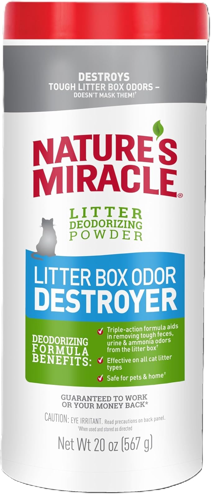Nature's Miracle Litter Box Deodorizer, 20 Ounces, Litter Deodorizing Powder, Cat Odor Control Formula