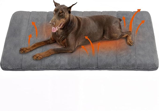 Dog Crate Pad for XX Large Dog - 47x29 Memory Foam Dog Bed, Washable & Anti-Slip Dog Bed Mat, Ultra Soft Kennel Pad for Dogs Cozy Sleeping Mat, Grey