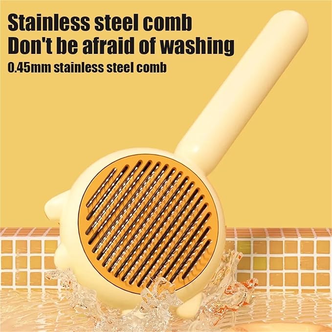 Pet Combs Cat Brush Pet Hair Removal Comb Grooming Brush for Cats Dogs Pets Massages Puppy Kitten Accessories(Yellow)