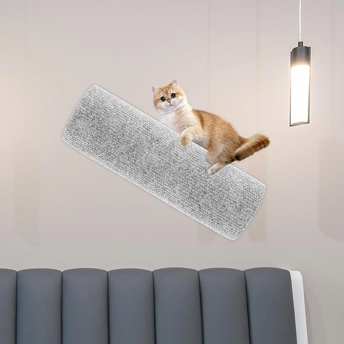 POPETPOP Cat Scratching Post Replacement Kit Wear-Resistant Self-Adhesive Kitten Scratcher Sturdy 9X30Cm Gray Cat Climbing Pole for Home and Cage Accessories