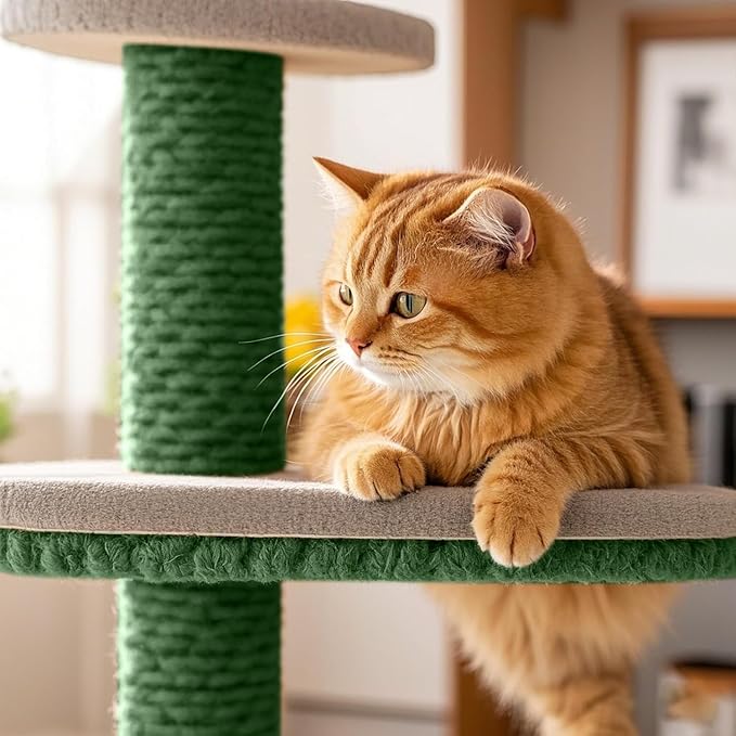Sisal Rope for Cat Scratcher 1/4" 166 Ft Cat Tree Rope Twine for Repairing Cat Scratching Post Replacement DIY Hemp Rope for Carpet Mat, Pet Toy, and Crafts Gardening Home Decorating (Green)