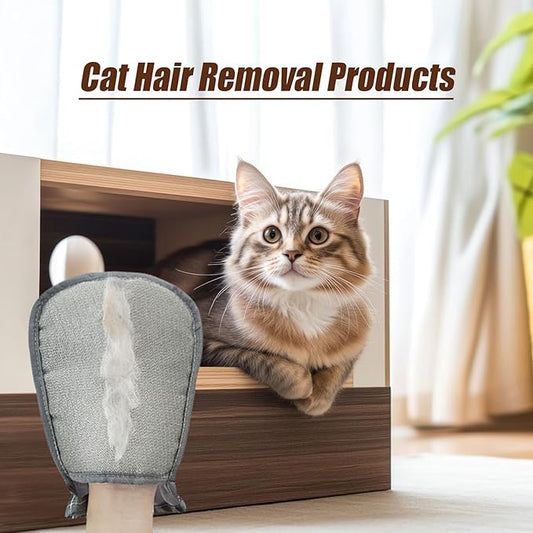 Pet Hair Removal Glove for Cats,Double-Sided Hamster Cleaning Supplies | Dog Grooming Gloves - for Clothes Bedding Sheets Carpets Sofas Mattress Pet Parents Office Car Travel Apartment Living Room
