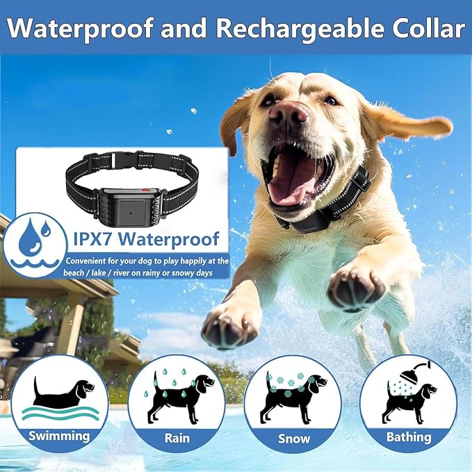 Wireless Dog Fence, Electric Dog Fence & Remote Training Shock Collar 2-in-1,Waterproof Rechargeable, Cover Up to 8 Acre, Portable Pets Safe Containment System for Outdoor,Yard,Indoor,for1dog