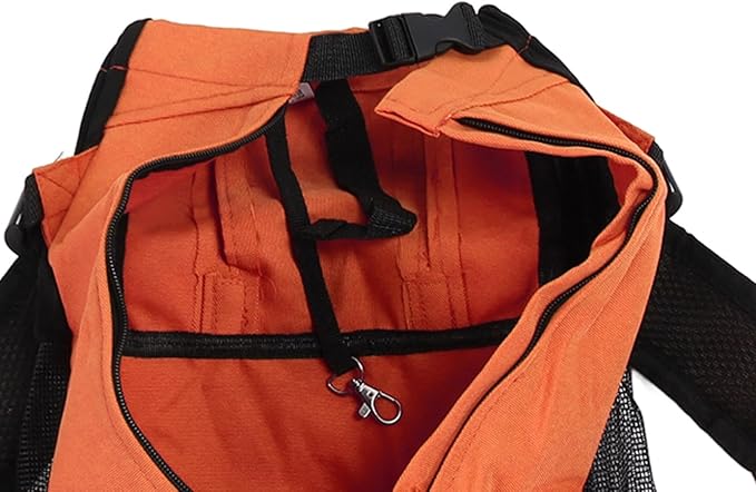 Zerodis Pet Carrier Backpack Front Back with Ventilated Mesh Hands Free for Travel Outdoor Hiking Cycling Cat Dog Supplies (Orange)