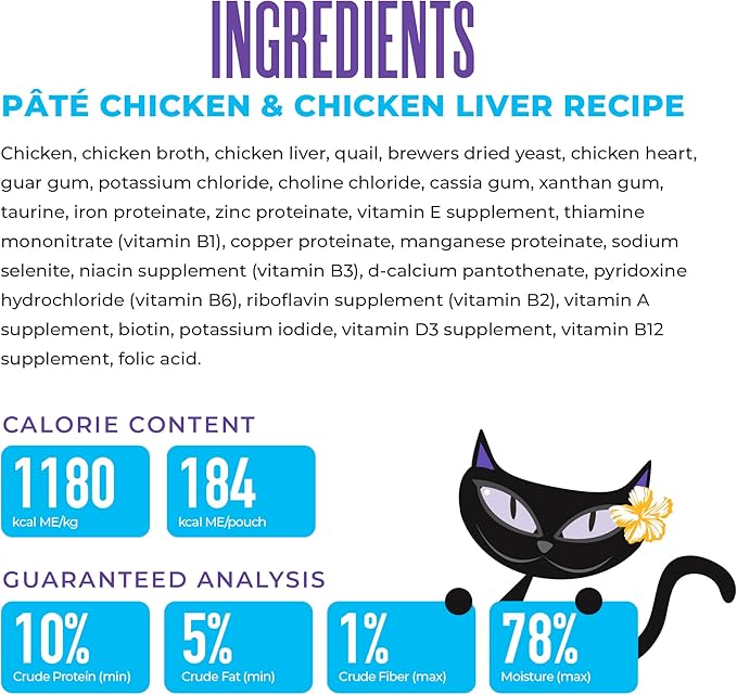 Tiki Cat After Dark Soft Pate Wet Cat Food, Chicken, Chicken Liver & Quail Recipe, 5.5 oz. Can (8 Count)
