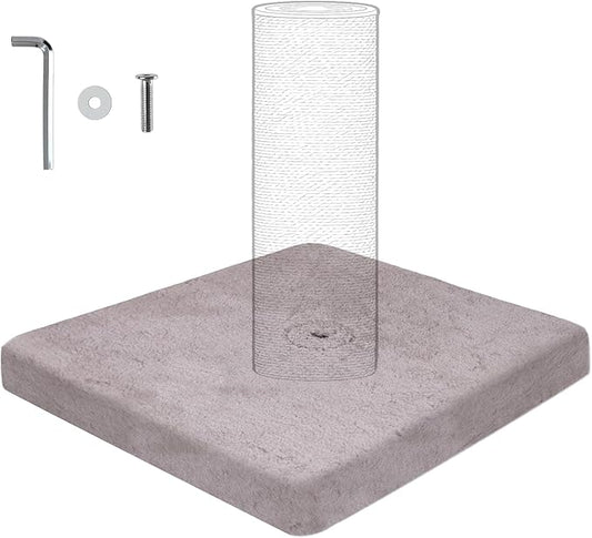 Cat Scratching Post Replacement Base, Cat Tree Replacement Parts, Foldable Base Covered with Soft Plush, Suitable for M8 Screws Cat Tree Scratcher Indoor for Kittens (LightGrey)