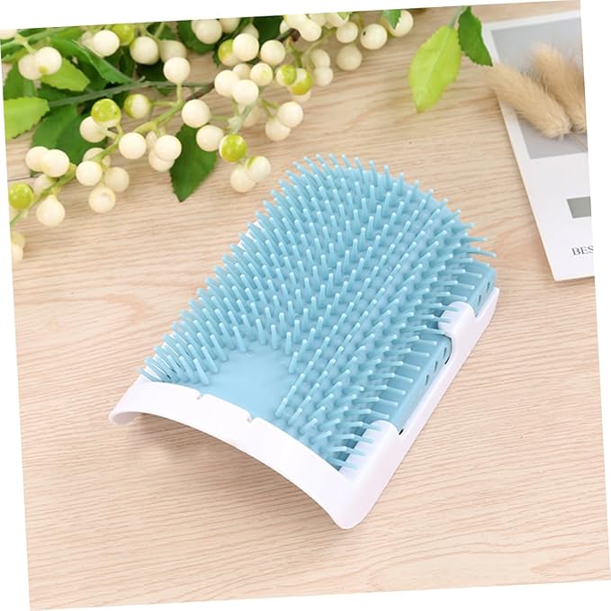 Toyvian Cat Rubbing Brush Cat Massage Self Supplies Self Grooming Brush Pet Products Blue