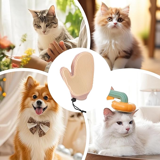 2Pcs Pet Hair Removal Gloves, Efficient Grooming Gloves for Pet Hair Deshedding and Removing, Reusable Cat & Dog Hair Remover Glove for Couch, Furniture, Carpet