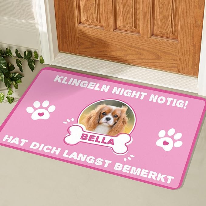 Generic Personalized Pink Welcome Doormat, Custom Funnychore Cat, Dog & Pet Mat - Kitchen, Bathroom, Picnic, Camping, Onesize - Style-4