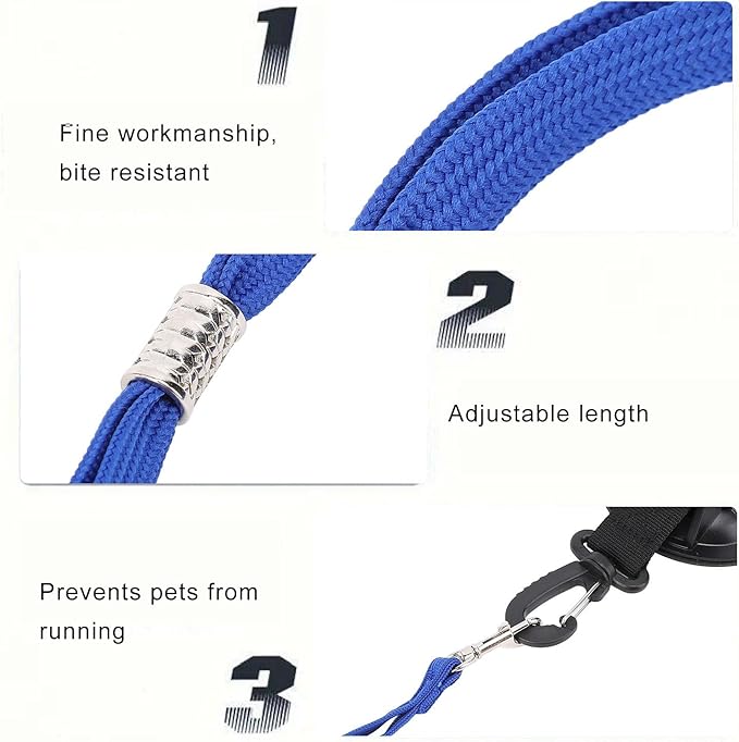 Zerodis Other Hiking Camping Supplies Adjustable Pet Bathing Leash with Suction Cup for Dog Cat Shower Grooming Bath Dog Bathing Tether (S 62x50cm / 24.41x19.69in)