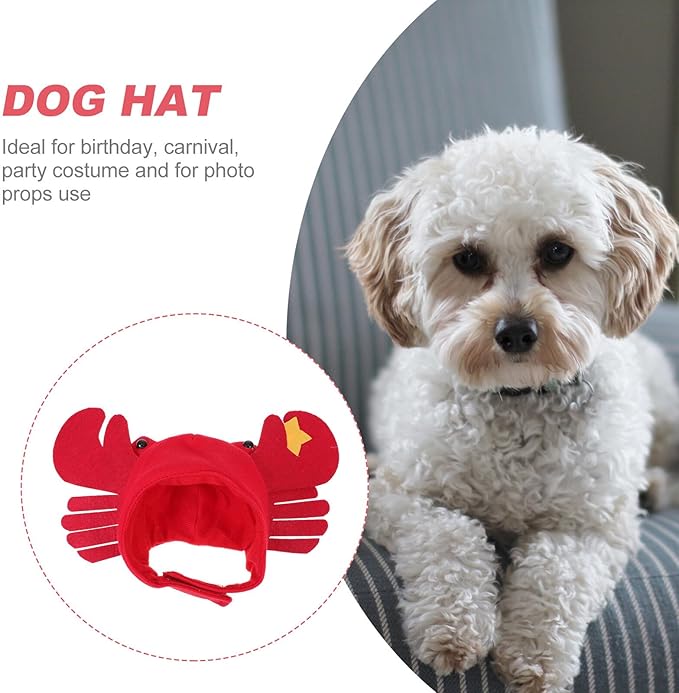 SOLUSTRE Dog Cosplay Hat Crab Shaped Pet Costume Headwear Decorative Headband for Dogs and Puppies Party Playing Supplies