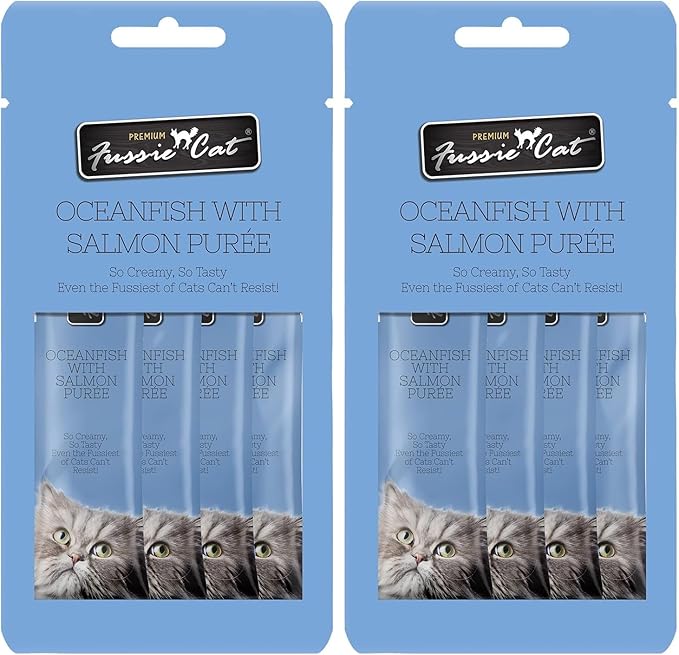 Fussie Cat Ocean Fish/Salmon Puree 4 Count (Pack of 2)