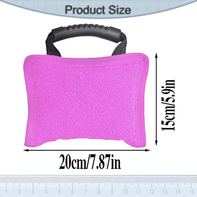 Baoblaze Dog Bite Pillow Tough Tug Toy Practical Portable Outdoor Pet Supplies for Small and Medium Sized Dogs Biting Pad with Handle, Pink