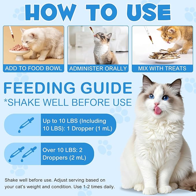 ALIVO L-Lysine for Cats, Immune Support Drops for Cats Feline Respiratory Health, Sneezing & Runny Nose - Pet Liquid Supplement for Eye Function & Cat Cold Relief - Chicken Flavor, 2 fl oz / 60 ml