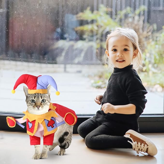 Beavorty Cartoon Lovely Pet Costume Set for Dogs and Cats, Washable Wear-Resistant Cat and Dog Dress with Hat, L Size Decorative Pet Apparel for Interactive Play and Party Supplies