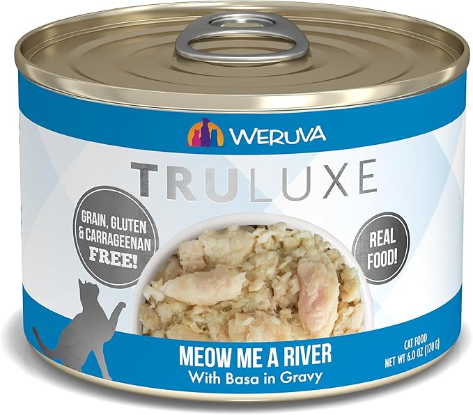 Weruva Truluxe Cat Food, Meow Me A River with Basa in Gravy, 6Oz Can (Pack of 24)
