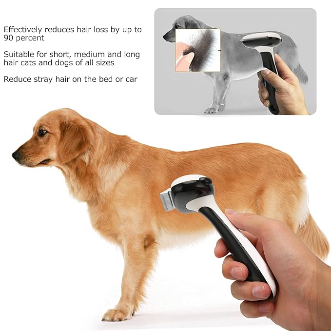 ZJchao Cat Brushes For Indoor Cats, Self Cleaning Hair Brush Dog Brush Dog Bunny Pet Grooming Shedding Pet Massaging Tool For Removes Undercoat, Loose Hair, Mats,