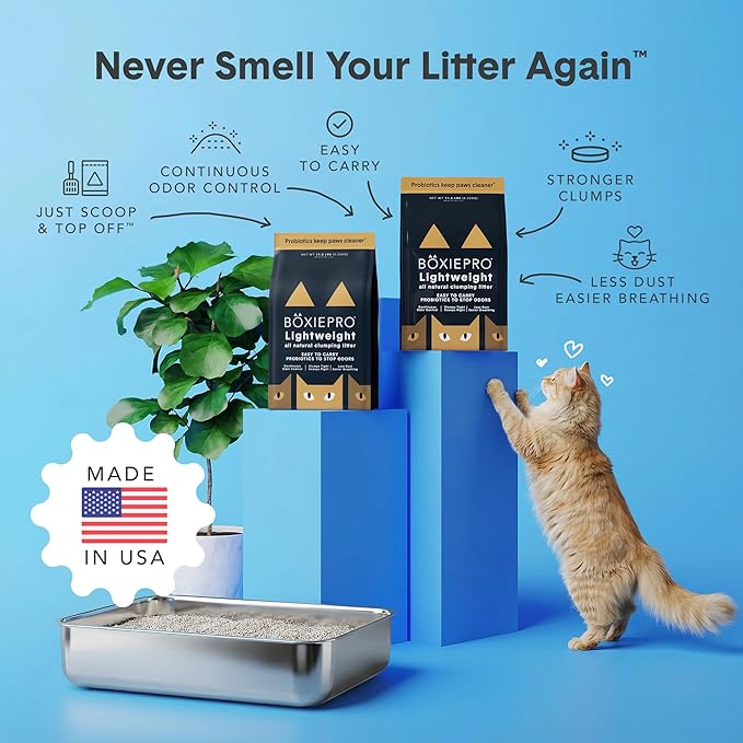 Boxie® Probiotic Cat Litter, Lightweight 40-Day Odor Control, Clumping, 11.5lb
