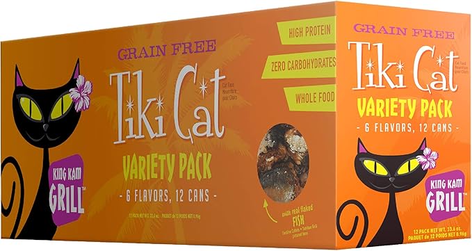 Tiki Cat Gourmet Whole Food 12-Pack King Kamehameha Luau 9-Flavor Variety Pack Pet Food
