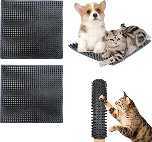 2 PCS Dog Scratching Post Pad, Soft Touch Itch Post Pad for Dog Scratching Itch Relief, Suitable for Sofa, Ground, Wooden Stake, Wall (14.17'' x 11.81'')