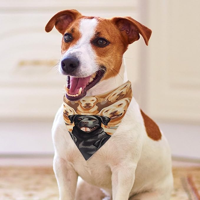 Dog Bandana Spring Pet Scarf Adjustable Triangle Labrador Retriever Dogs Printing Dog Bib Washable Polyester Puppy Bandana for Small Medium Large Dogs Cat Birthday Party Supplies