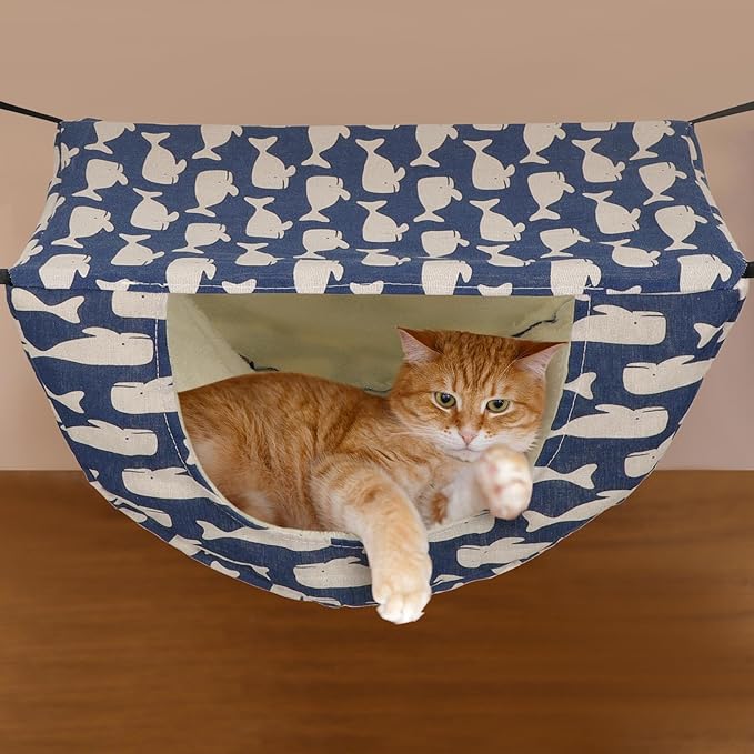 Jetec 2 Pieces Cat Cage Hammock Indoor Hanging Pet Bed Double Layer Hanging Cat Bed Bag Soft Kitten Hammock for Comfortable Two Level Cage Accessories for Spring, Summer, Winter, 2 Styles