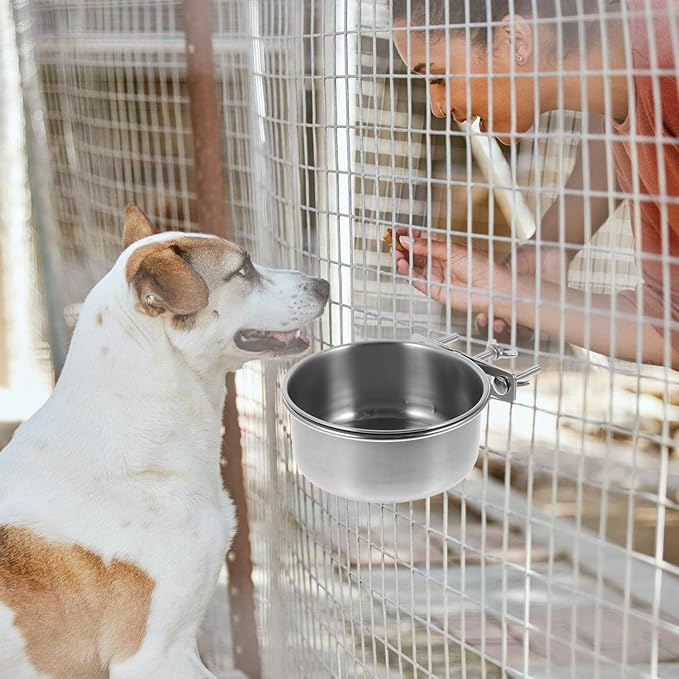 Milisten 2pcs Stainless Steel Dog Food Bowl and Cat Feeding Dish, Large Capacity Anti-Spill Design, Removable Bowls for Home Use, 10x4.5cm 12x5cm Pet Feeding Supplies