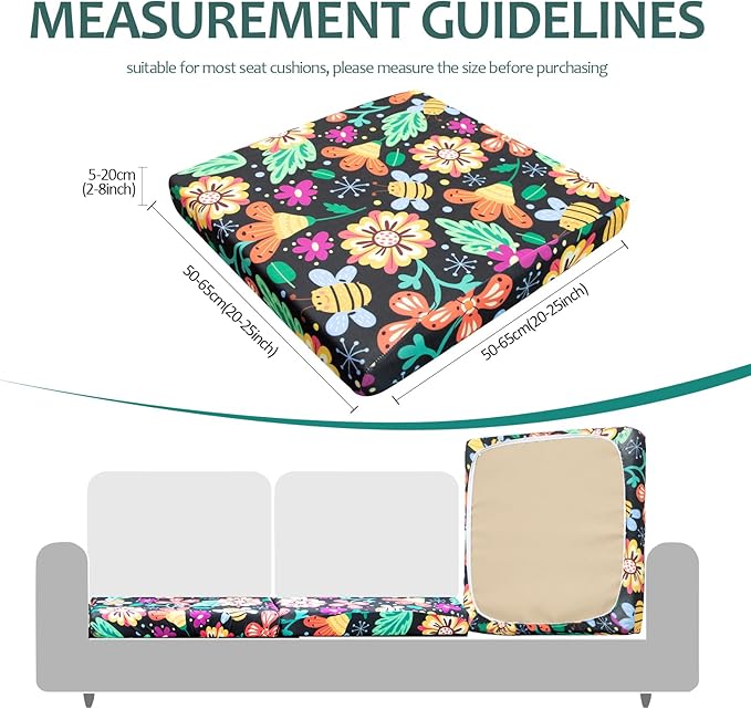 HANDONTIME Psychedelic Outdoor Cushion Covers 8pcs Mexican Style Couch Cushion Covers Replacement Patio Couch Cover Sofa Cover Indoor Patio Cushion for Outdoor Furniture Washable, Cover Only