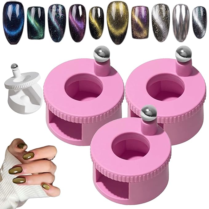2026 New Rotating Cat Eye Magnet - 360° Rotating Cat Eye Magnet for Nails, Can Easily DIY Glossy CatEye Effect, Automatic Glass Bead Suction of CatEye Nail (P*3)