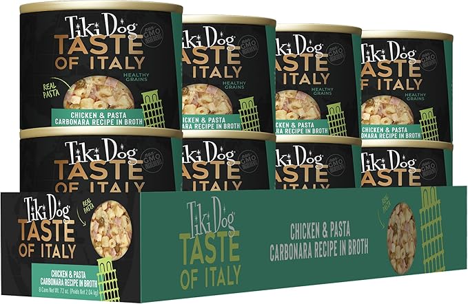 Tiki Dog Taste of The World Wet Dog Food, Italy Chicken & Pasta, 9 oz. Can (8 Count)