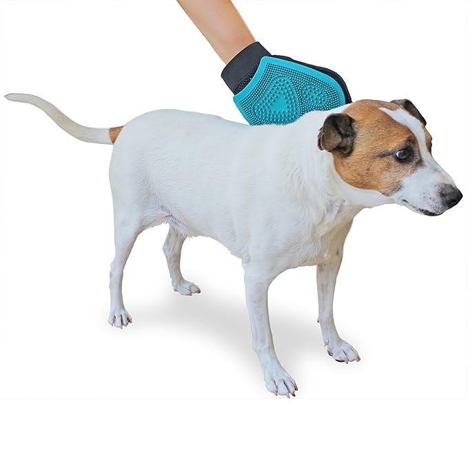 Grooming Mitt - Pet Brush - Dog Grooming & Cat Grooming Glove - Right & Left Handed Fit - Eco Friendly - Soft & Gentle Shedding Brush!