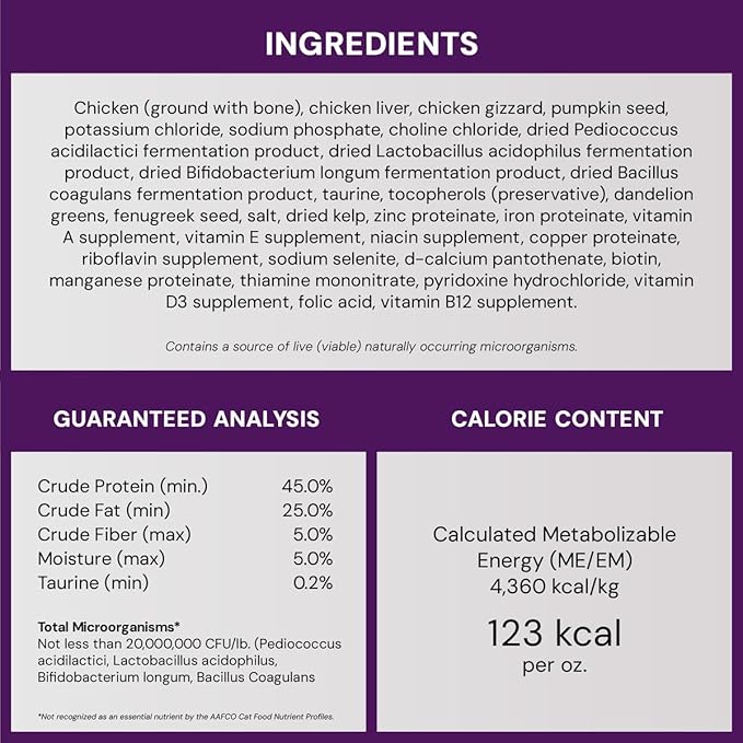 Stella & Chewy's Freeze-Dried Raw Cat Dinner Morsels - Premium Chicken Recipe with 98% Cage-Free Meat & Organs - Natural Grain-Free Cat & Kitten Food - Made in USA - 3.5 oz