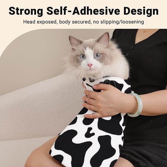 Purrfect Peace Cat Swaddle Wrap – 19.7" Professional Calming Restraint Bag for Grooming, Nail Trimming & Medicine - Adjustable Cat Restraint for Grooming, Nail Clipping & Vet Visits