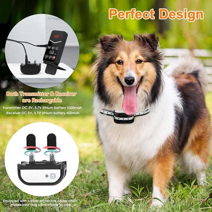 Wireless Dog Fence, Electric Fence System,Remote Dog Shock Training Collar 2 in 1, Perimeter Wireless Dog Boundary Pet Containment System Outdoor for The Yard,Suitable for Large/Small Dogs