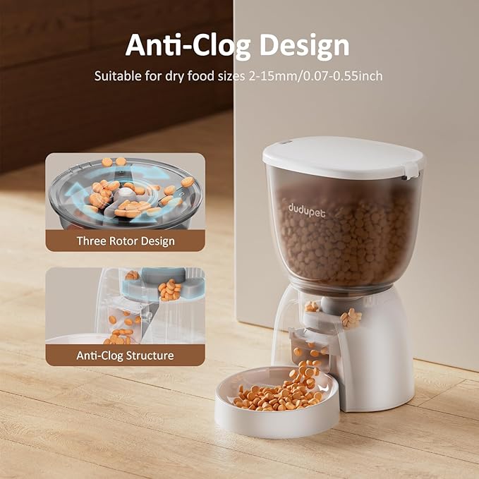 Automatic Cat Feeder with WiFi, App Control Automatic Pet Feeder, 5L Cat Food Dispenser Remote Feeding,10 Meals Programmable 1-15 Portion Control with Stainless Steel, Auto Dog Feeders Dry Food Only