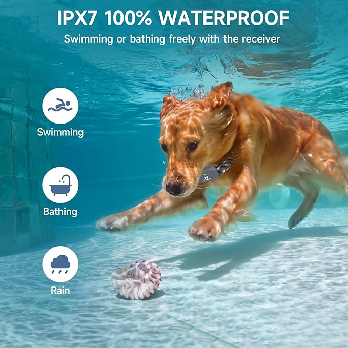 Dog Training Collar for 2 Dogs, Shock Collar with Remote 3/4 Mile, IPX7 Waterproof,3 Modes (Beep, Vibration, Shock),Security Lock,3 Safe Training Modes,LED Light，NO Electronic Fence Function-Gray