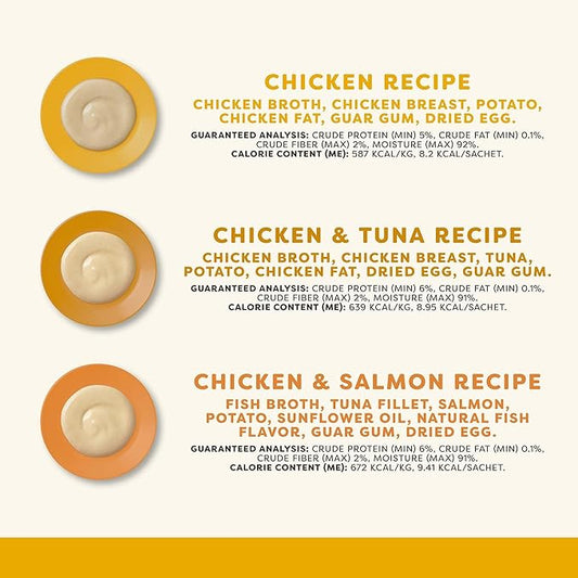 Applaws Lickable Cat Treats, Natural Grain-Free Purée, Made with Limited and Natural Ingredients, No Artificial Additives, Chicken Squeeze Up Cat Treats (24 x 0.5 oz Sachets)