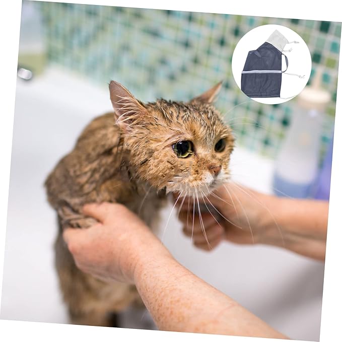 BESPORTBLE Cat Bath Bag Mesh Bathing Bag for Cats Pet Grooming Nail Trimming Cleaning Tools